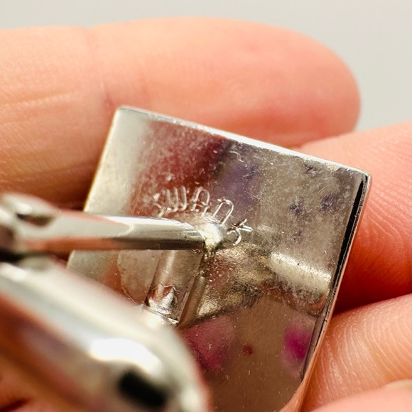 SWANK Vintage Mid Century Silver Tone Bullet Style Cuff Links Matte & Shiny - Picture 7 of 11